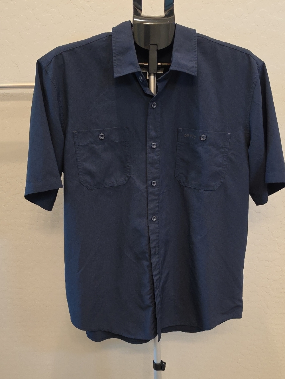 Orvis Men's Dark Blue Casual Shirt
